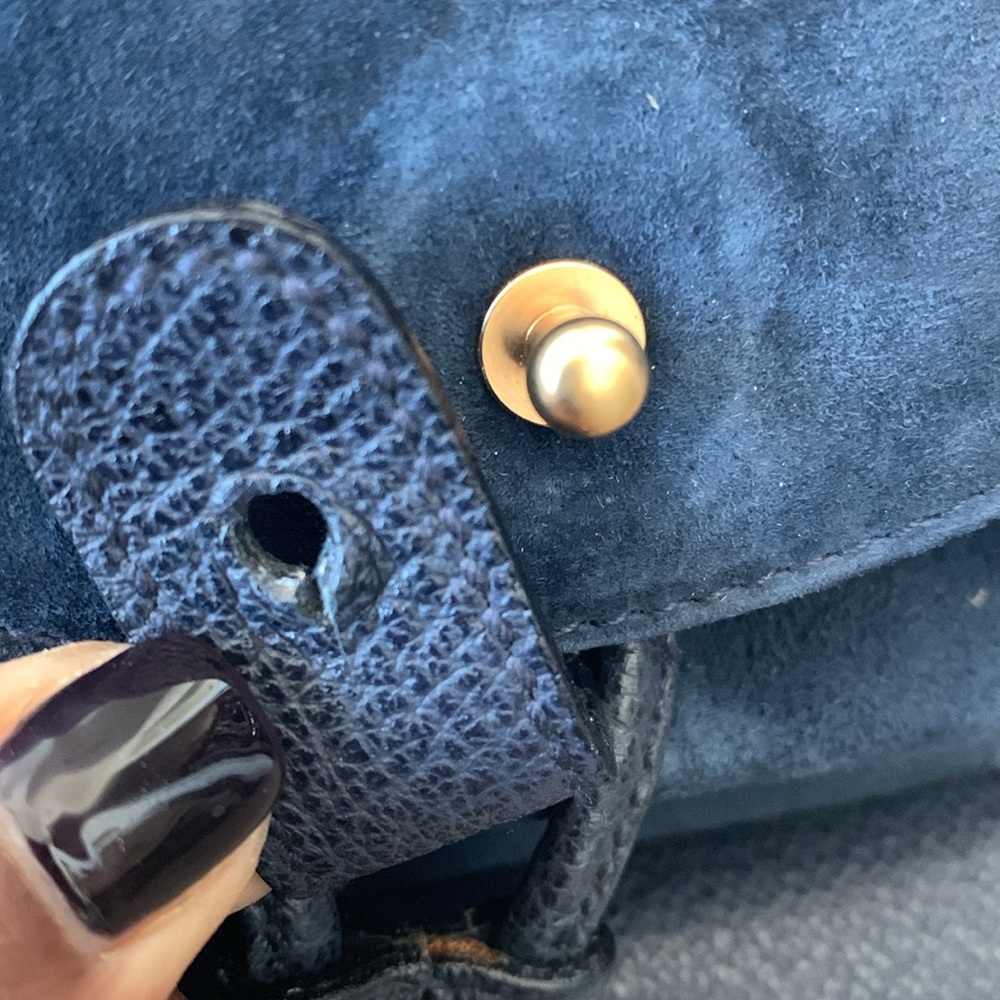 Gucci Bamboo Blue Suede Leather Small Backpack - Picture 8 of 15